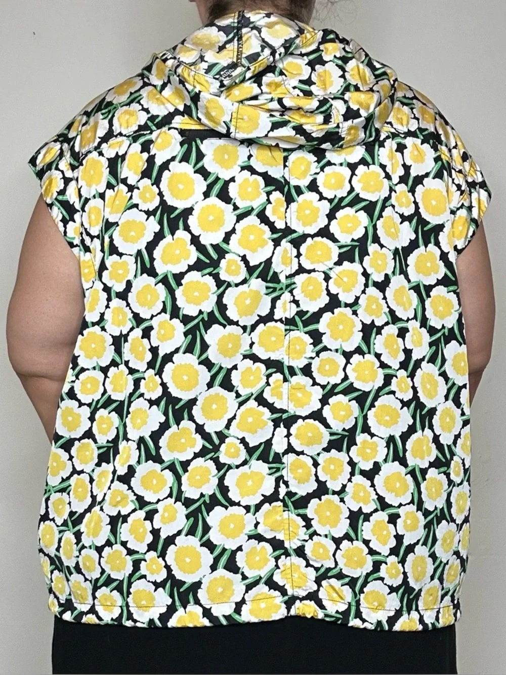 DVF Floral Sleeveless Hooded Vest Size XXL